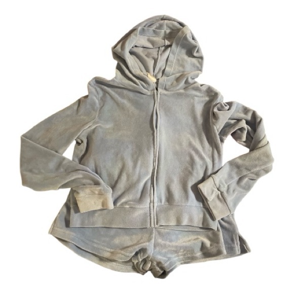 Suzette Collection Women's Baby Blue Hoodie and Shorts Set - Picture 1 of 4